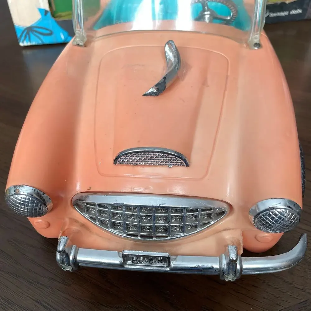 Vintage Barbie Austin Healey Convertible Sports Car 1962 w/ Box Irwin Toy FLAW